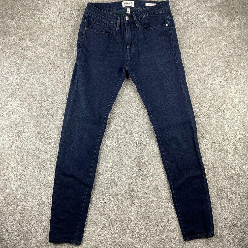FRAME Denim L’Homme Men's Size 28x32 Slim Stretch Dark Wash Jeans - Picture 2 of 9